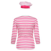 2023 Barbie Movie Margot Robbie Barbie Striped Tops Cosplay Costume Outfits Halloween Carnival Suit